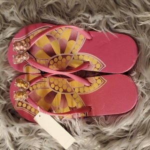 NWT Y2K Pink Butterfly Flip Flop